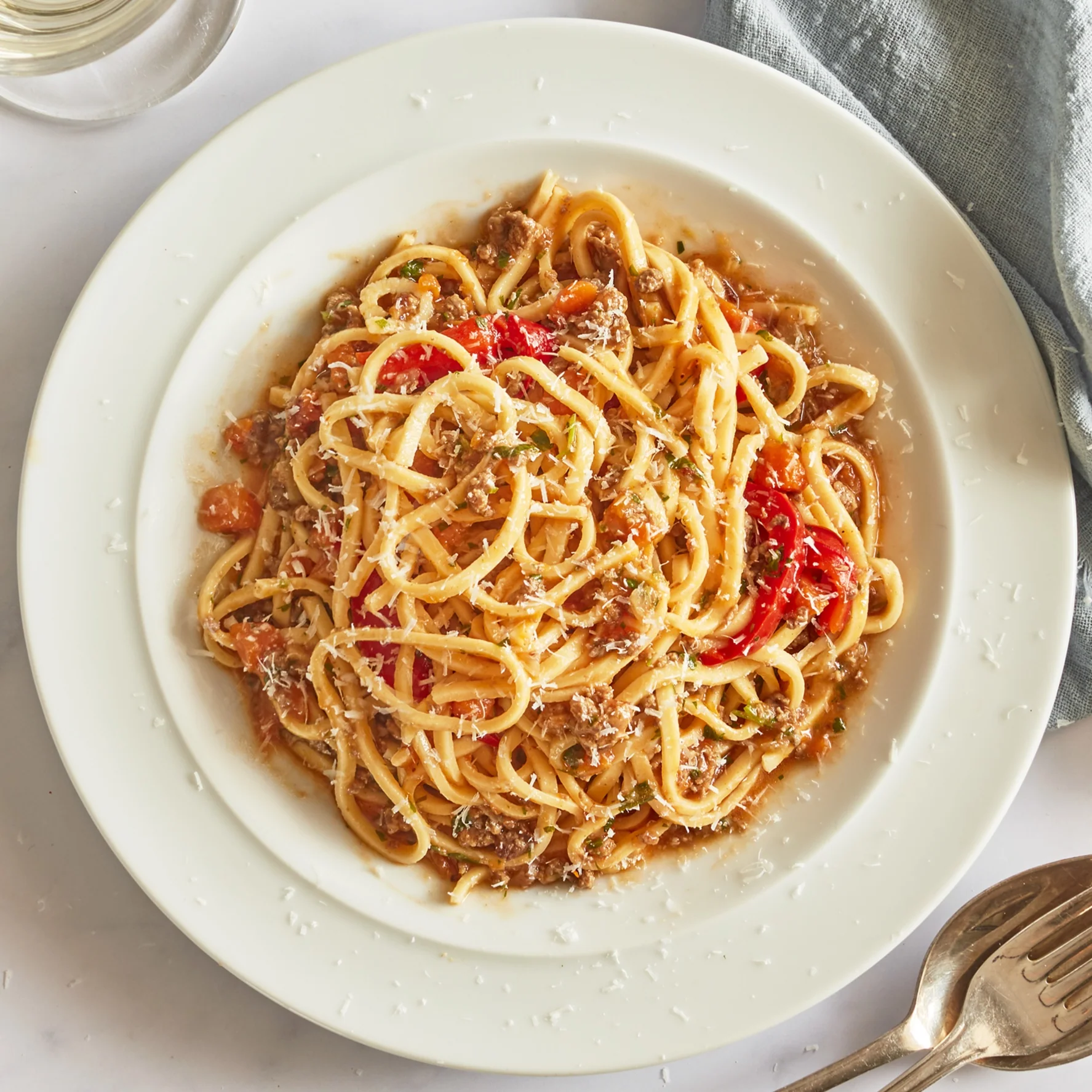 Chitarra with Spring Lamb, Red Pepper & Rosemary
