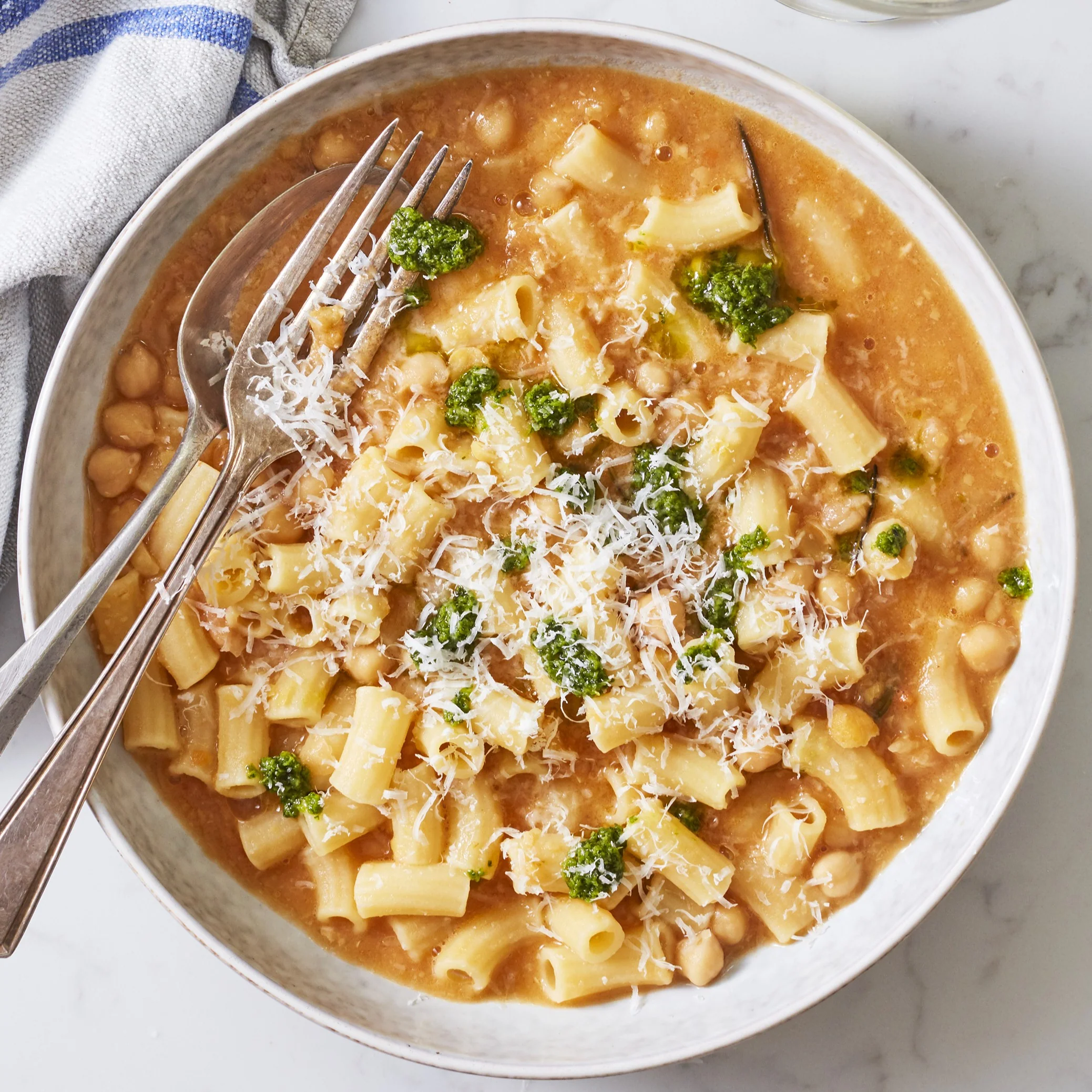 Ditalini e Ceci with Salted Ricotta & Cavolo Nero