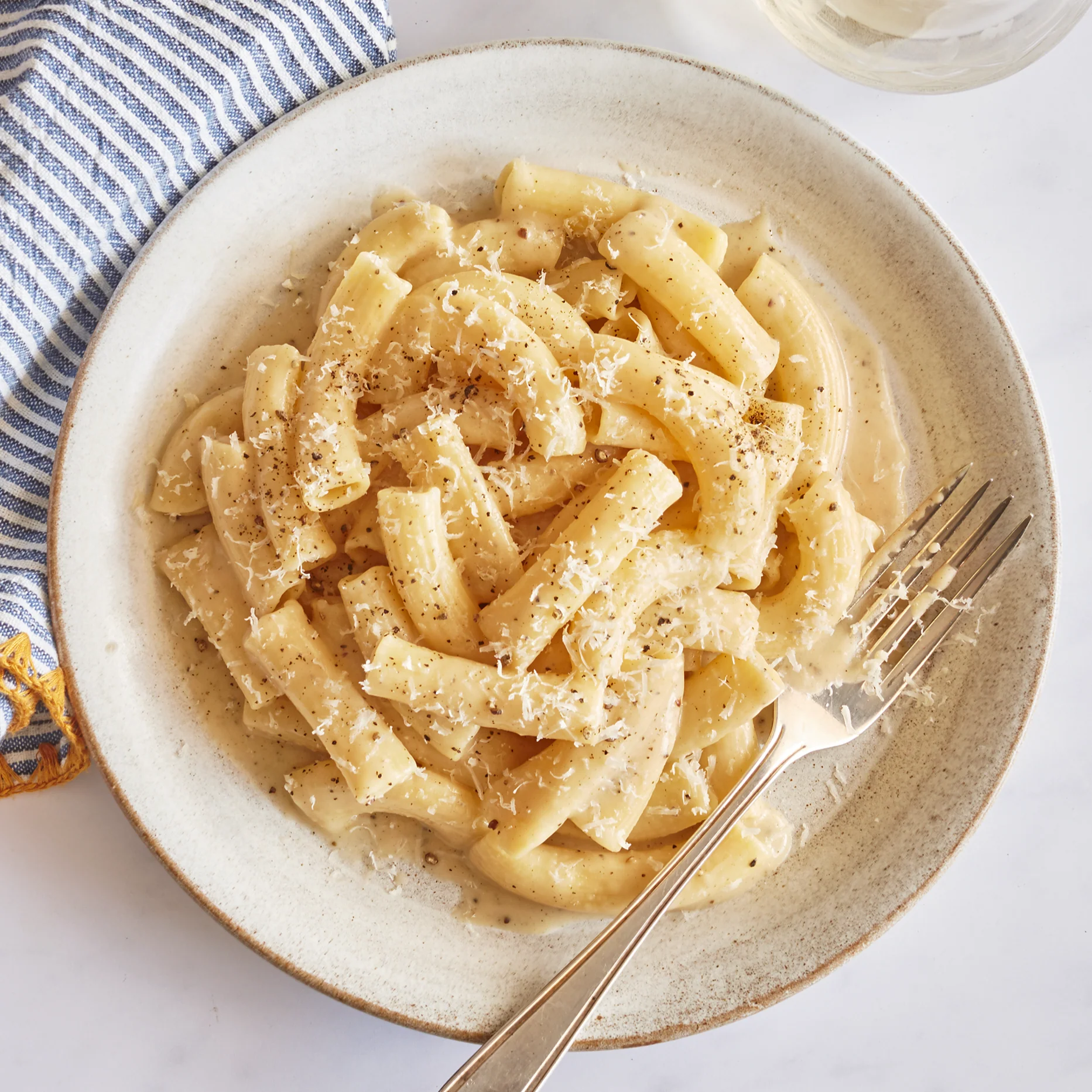 Rigatoni Cacio e Pepe With Marjoram