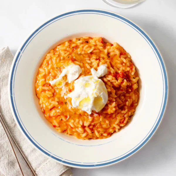 Roast Tomato Risotto with Stracciatella